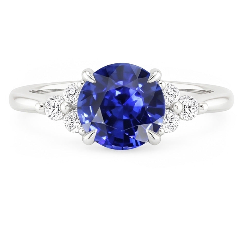 Gold 5ct Natural Earth Mined Diamond ( Not Lab Grown ) Sapphire Ring