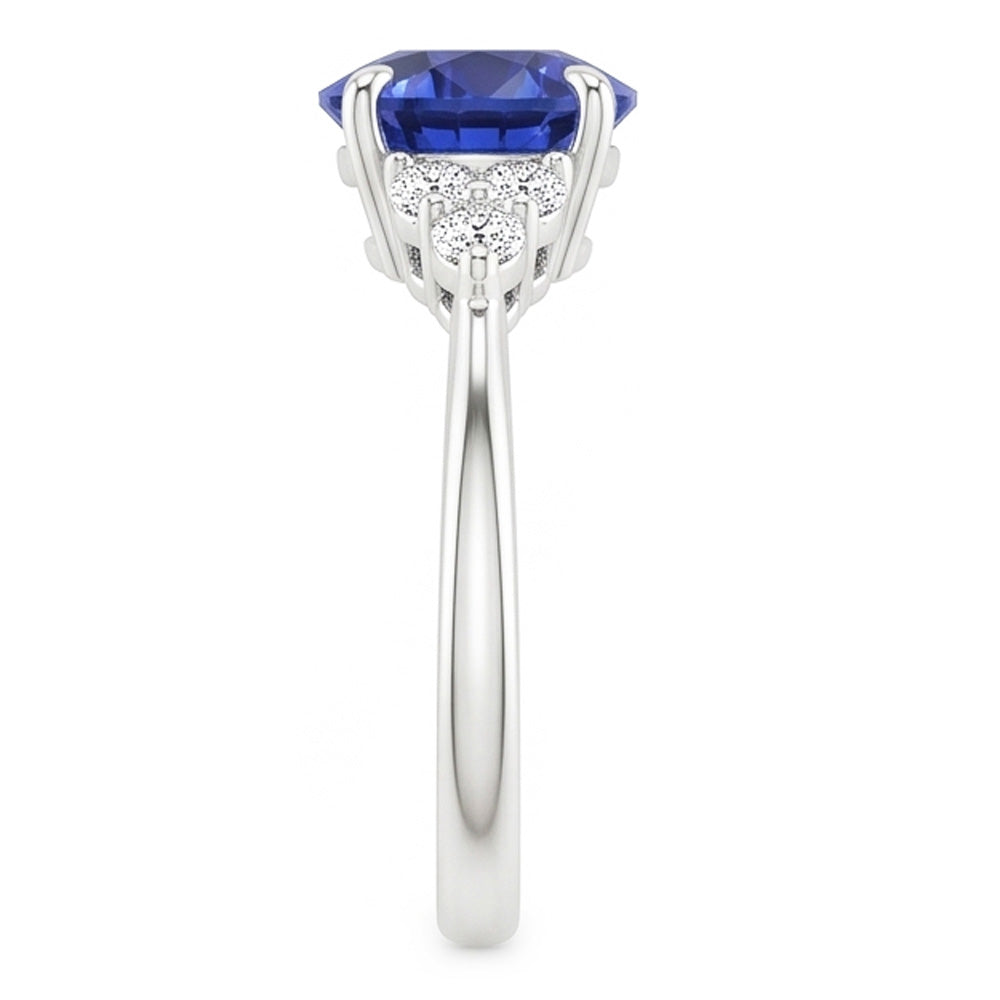 Gold 5ct Natural Earth Mined Diamond ( Not Lab Grown ) Sapphire Ring