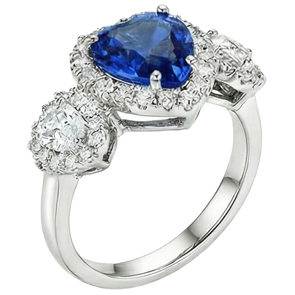 natural round sapphire 7ct ring side angle