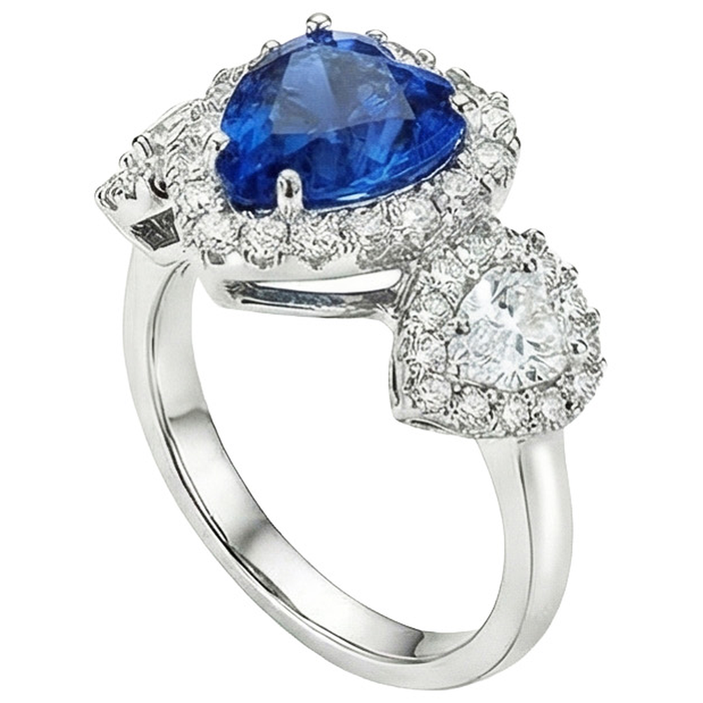 natural round sapphire 7ct ring top view