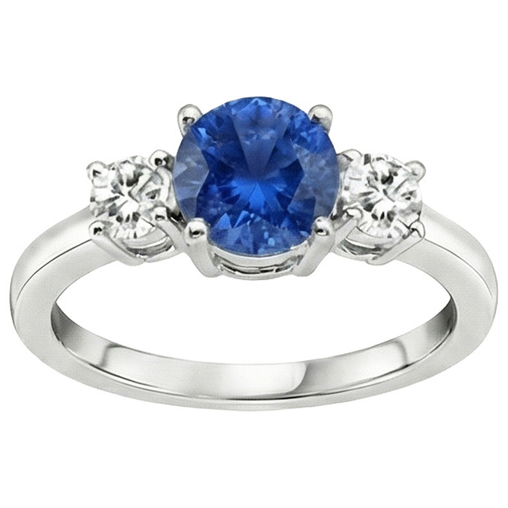 natural round sapphire 1.75ct ring side angle