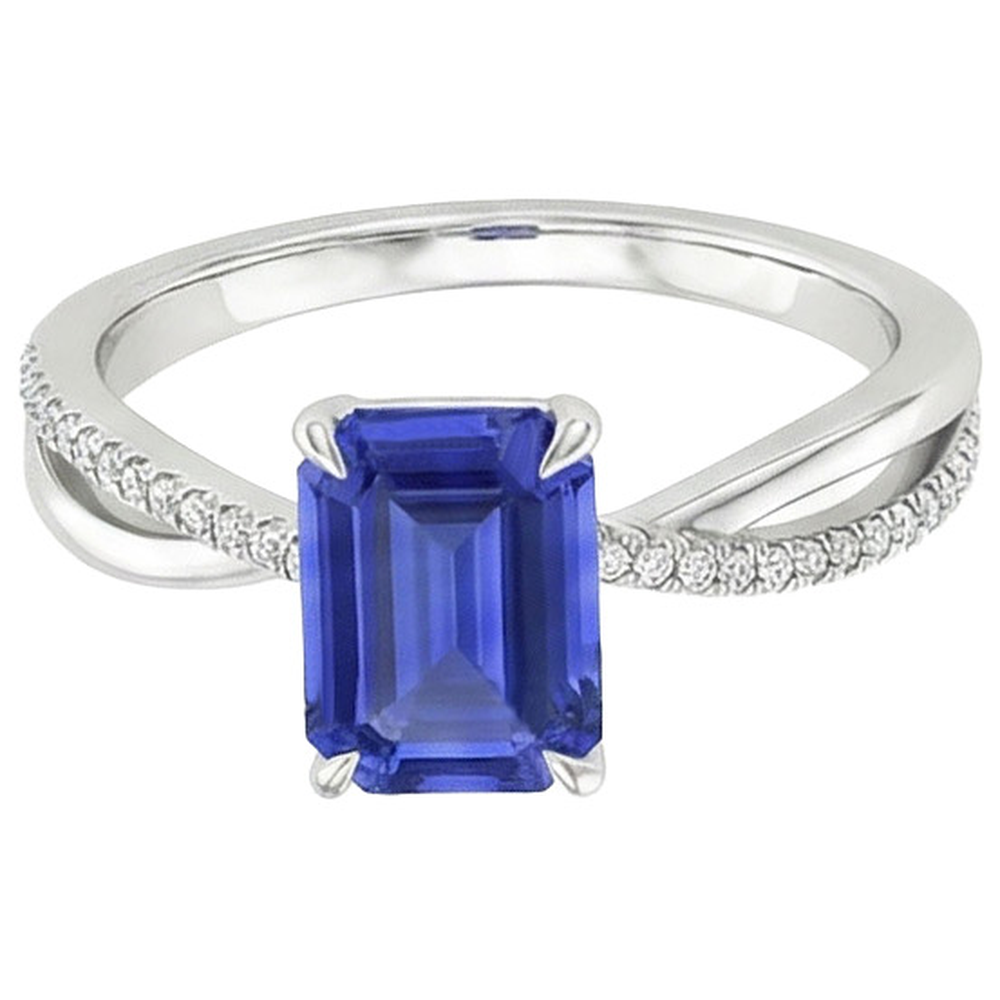 natural emerald sapphire 4ct ring top view