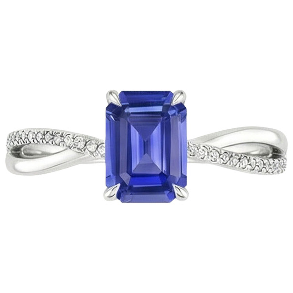 natural emerald sapphire 4ct ring profile view