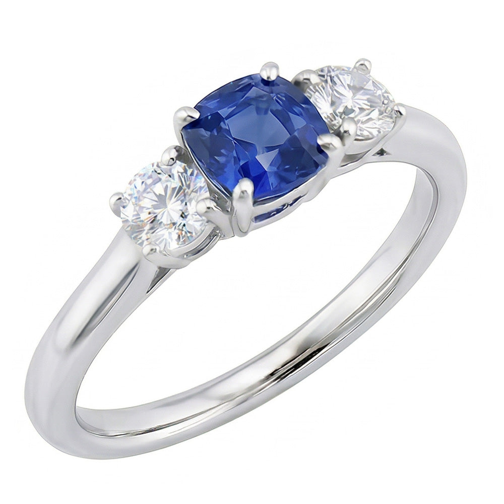 natural round sapphire 1.25ct ring side angle