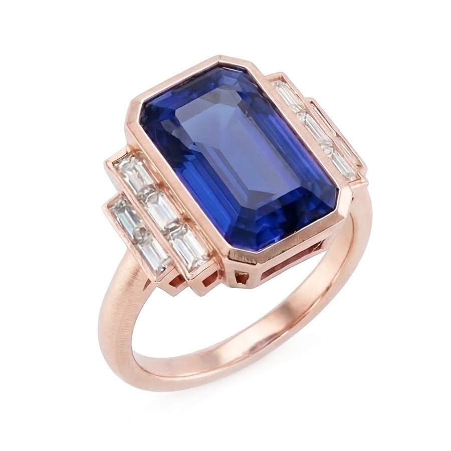 natural emerald sapphire 3.50ct ring side angle
