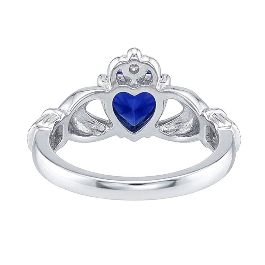 natural round sapphire 2.25ct ring profile view