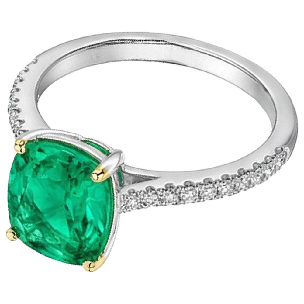 Luxury Colombian Emerald Gemstone Ring 2.50 ct – side view
