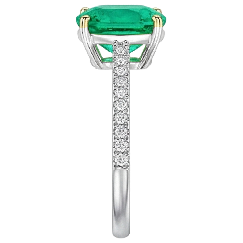 Luxury Colombian Emerald Gemstone Ring 2.50 ct – top view
