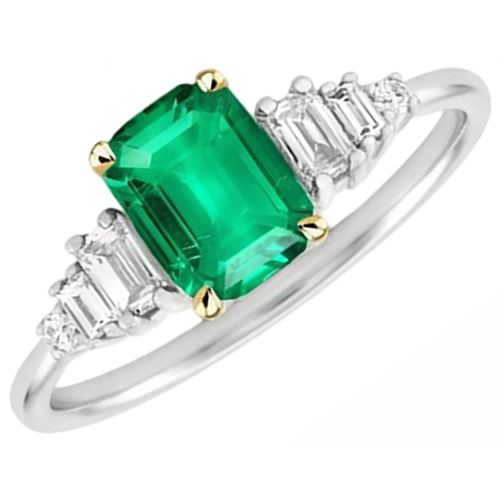 Handmade Emerald Colored Stone Ring 2 ct – angle view