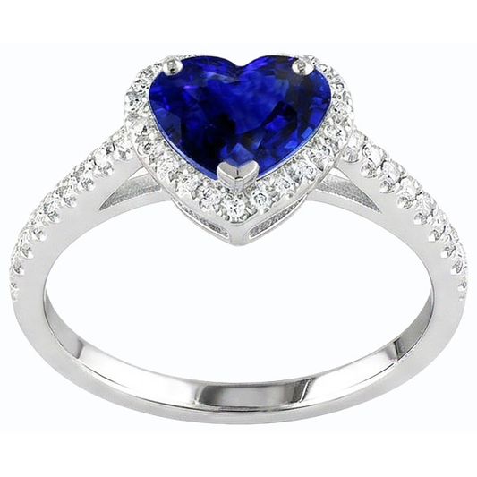 natural round sapphire 3.50ct ring front view