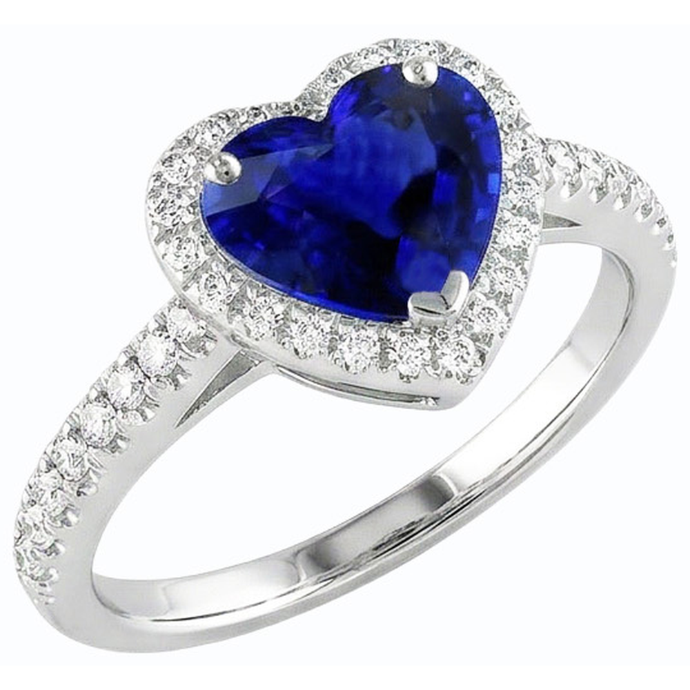 natural round sapphire 3.50ct ring side angle