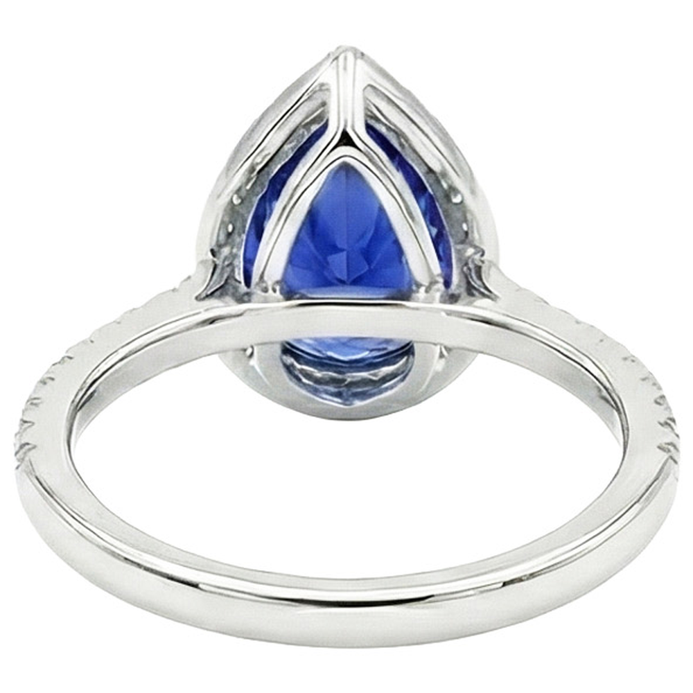 natural round sapphire 4ct ring side angle