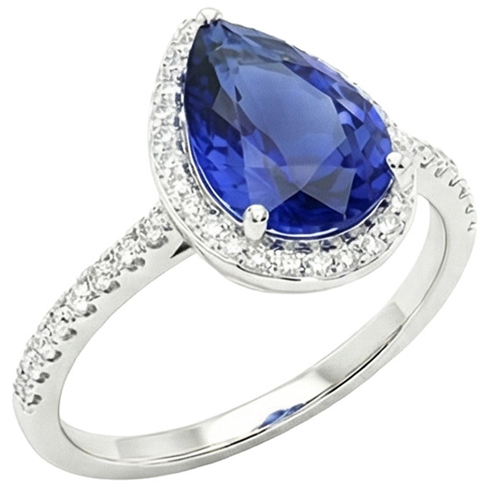 natural round sapphire 4ct ring close up detail
