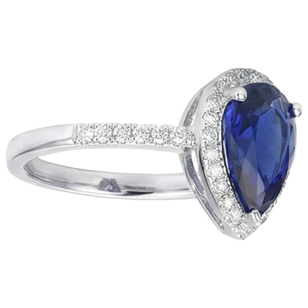 natural round sapphire 3.75ct ring profile view