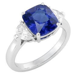 Natural Sapphire Ring 3ct - White Gold 14K