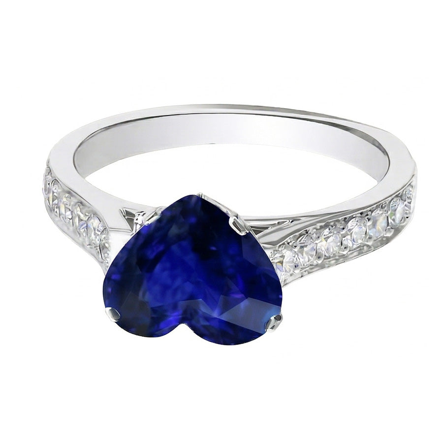 natural round sapphire 4ct ring top view
