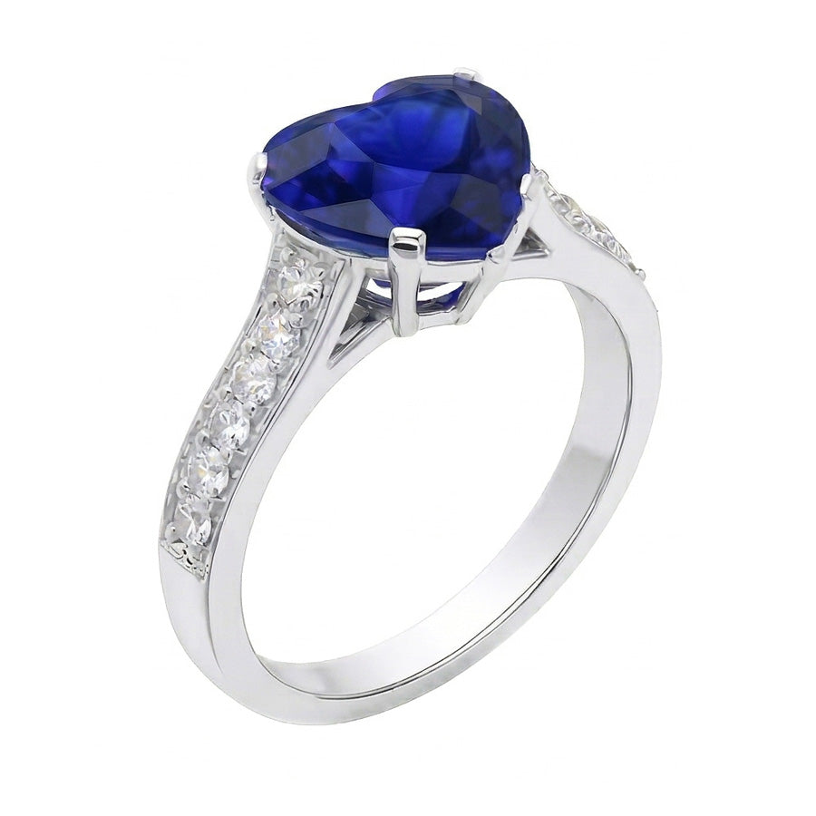 natural round sapphire 4ct ring profile view