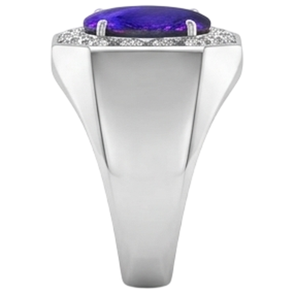 Gold Lightning Opal Natural Earth Mined Diamond ( Not Lab Grown ) Men's Ring