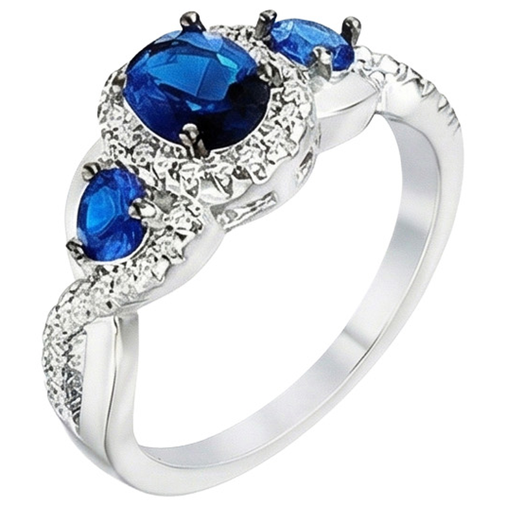 natural round sapphire 5ct ring top view