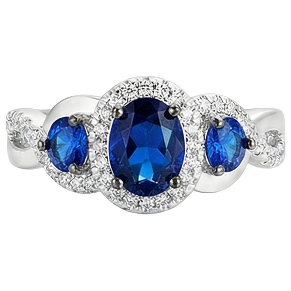natural round sapphire 5ct ring side angle