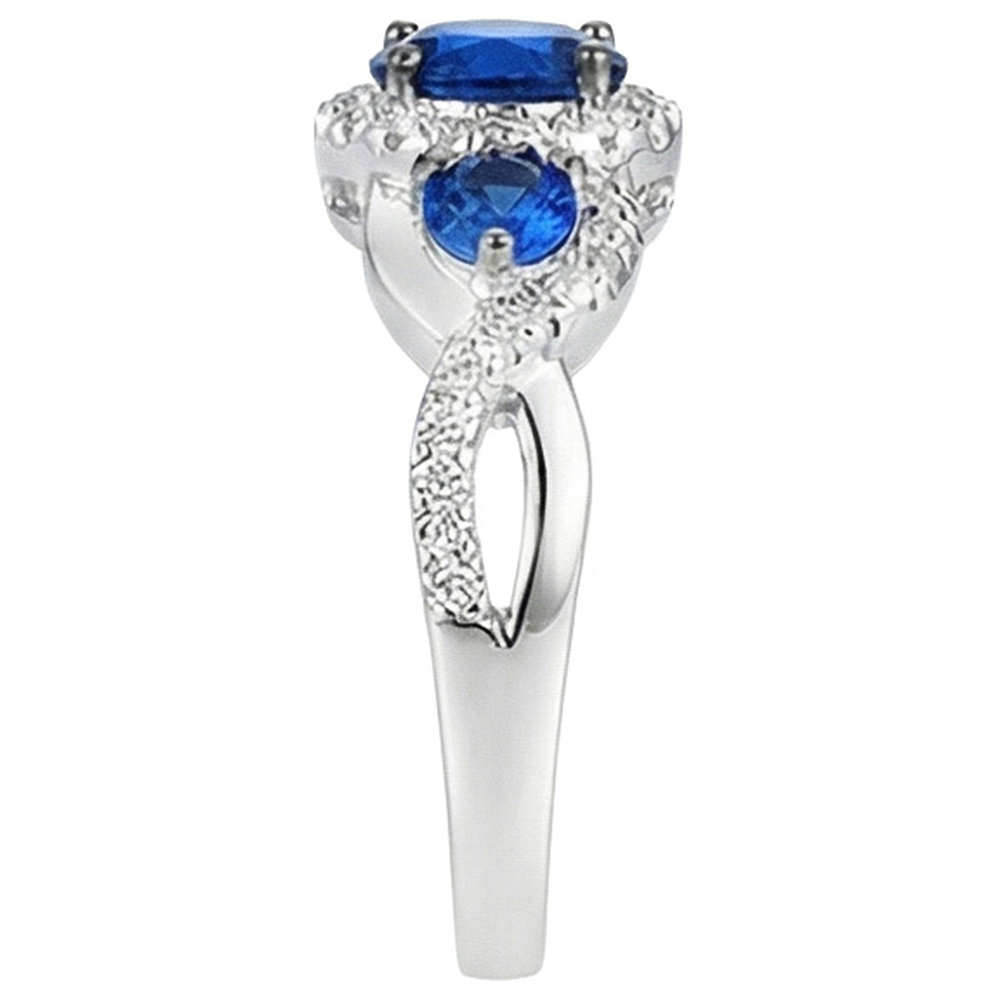 natural round sapphire 5ct ring profile view
