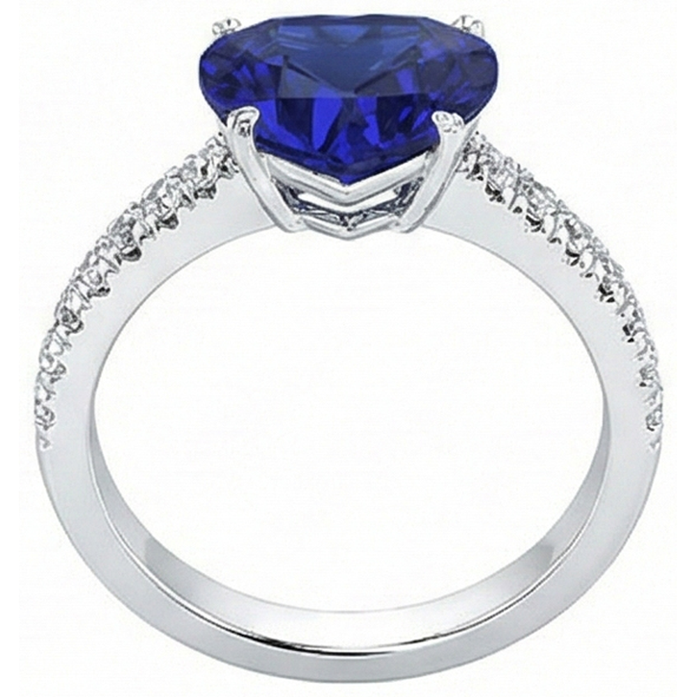 natural round sapphire 5ct ring side angle