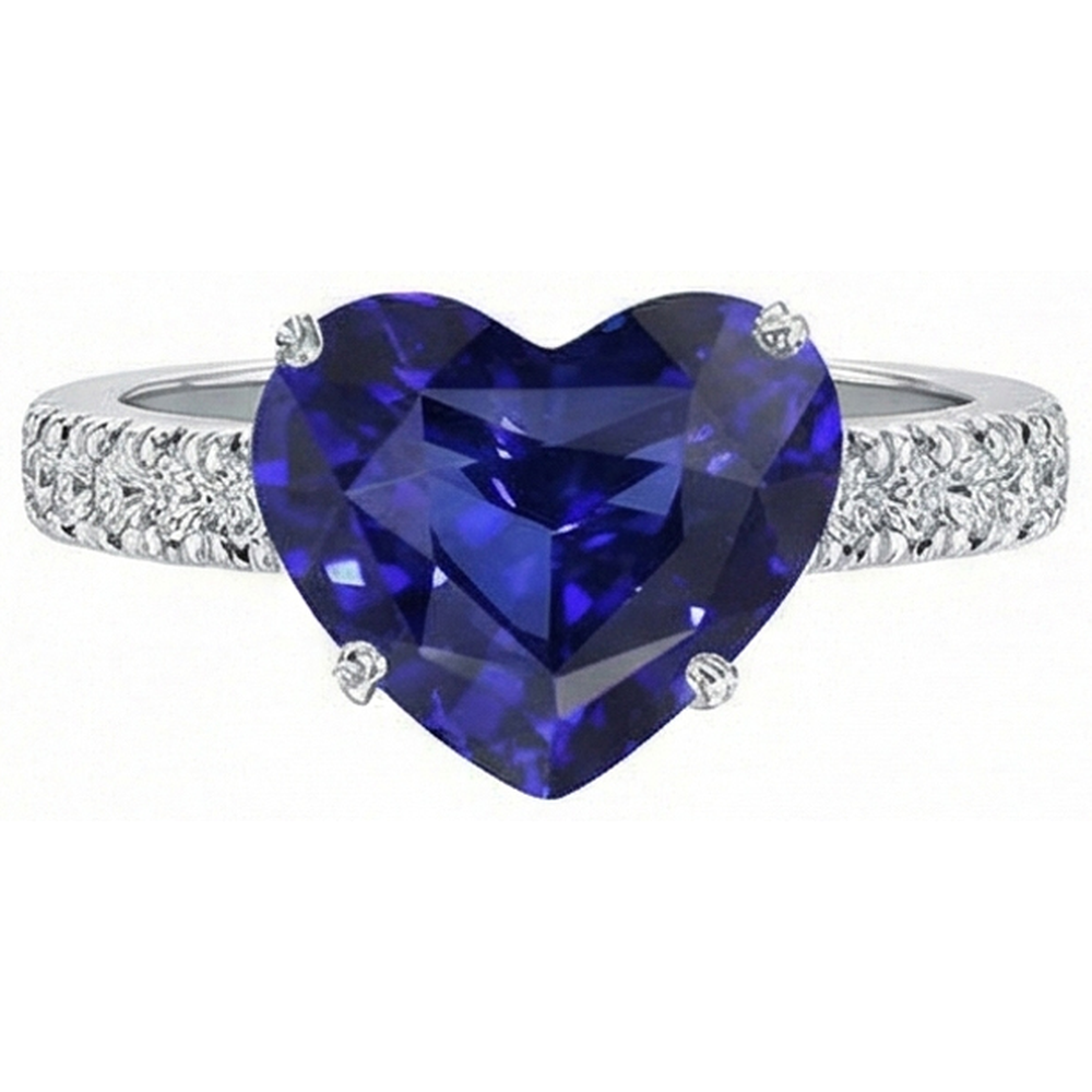 natural round sapphire 5ct ring top view
