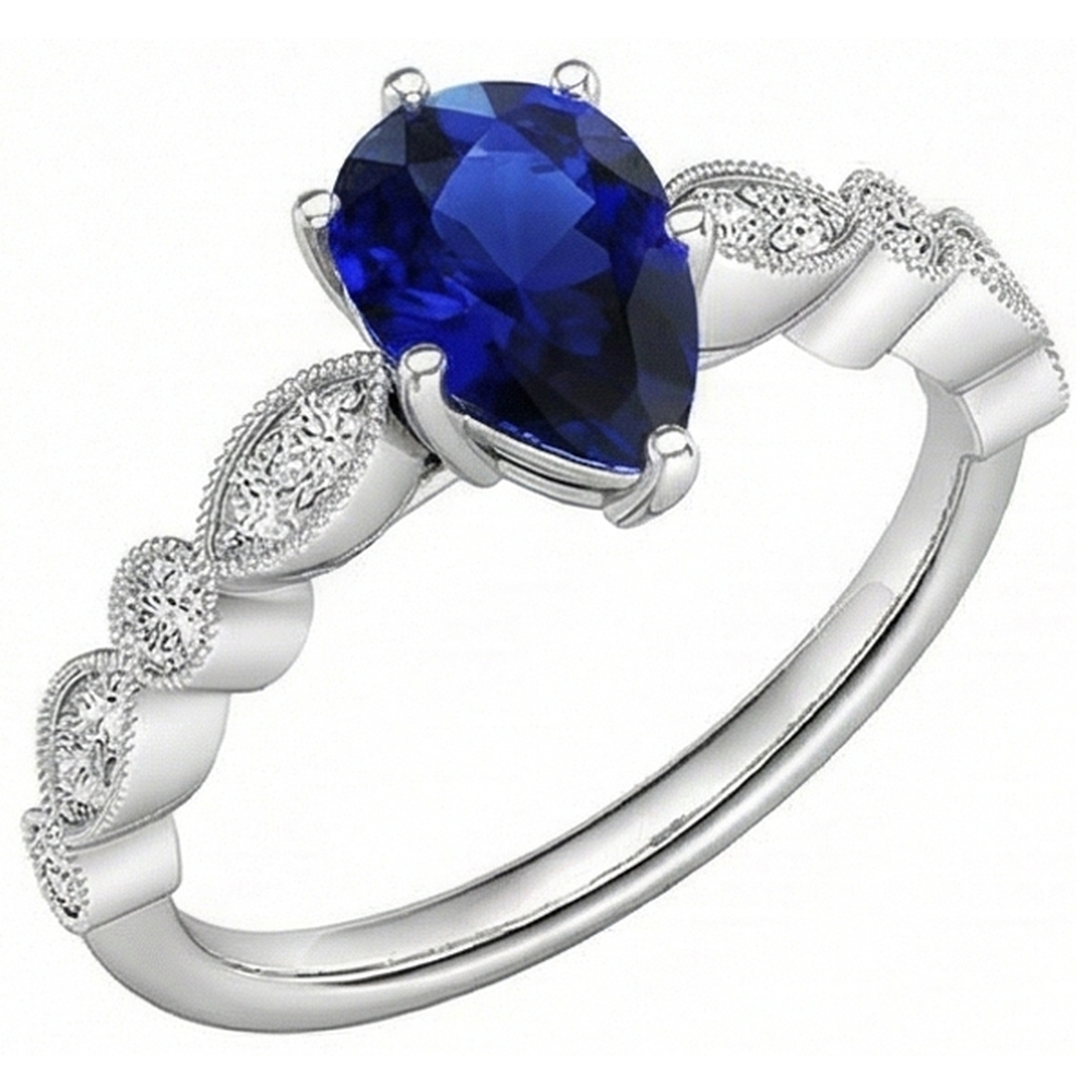 natural round sapphire 2.50ct ring side angle