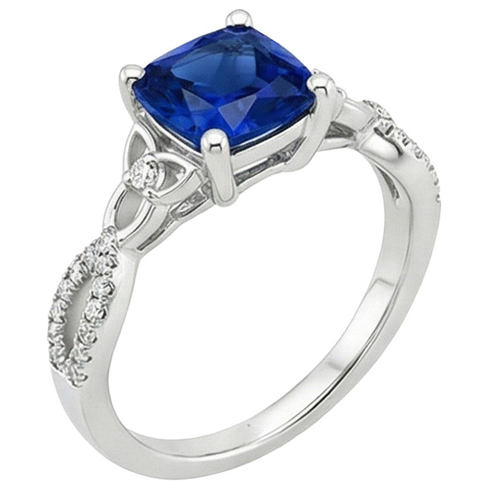 natural round sapphire 2.75ct ring side angle
