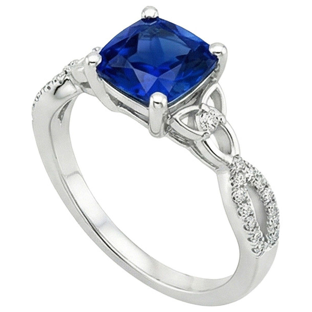 natural round sapphire 2.75ct ring top view