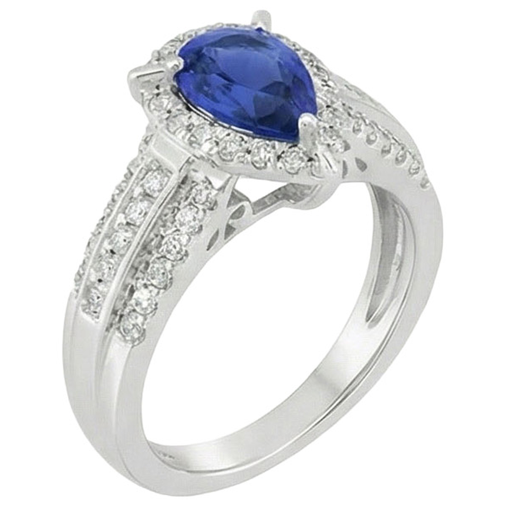 Gold Natural Earth Mined Diamond ( Not Lab Grown ) Engagement Ring Jewelry Halo Ceylon Sapphire 5 Carats