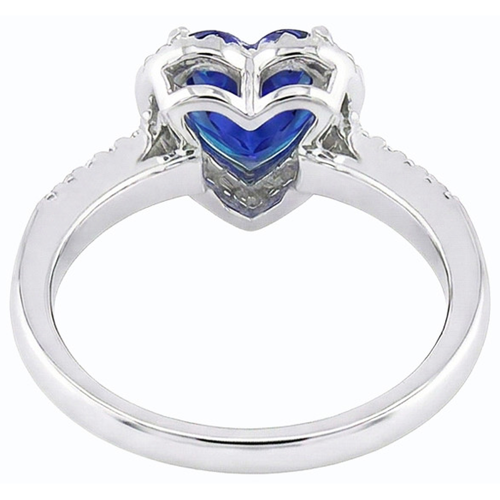 natural round sapphire 3.50ct ring close up detail