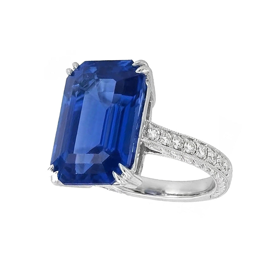natural emerald sapphire 5ct ring top view