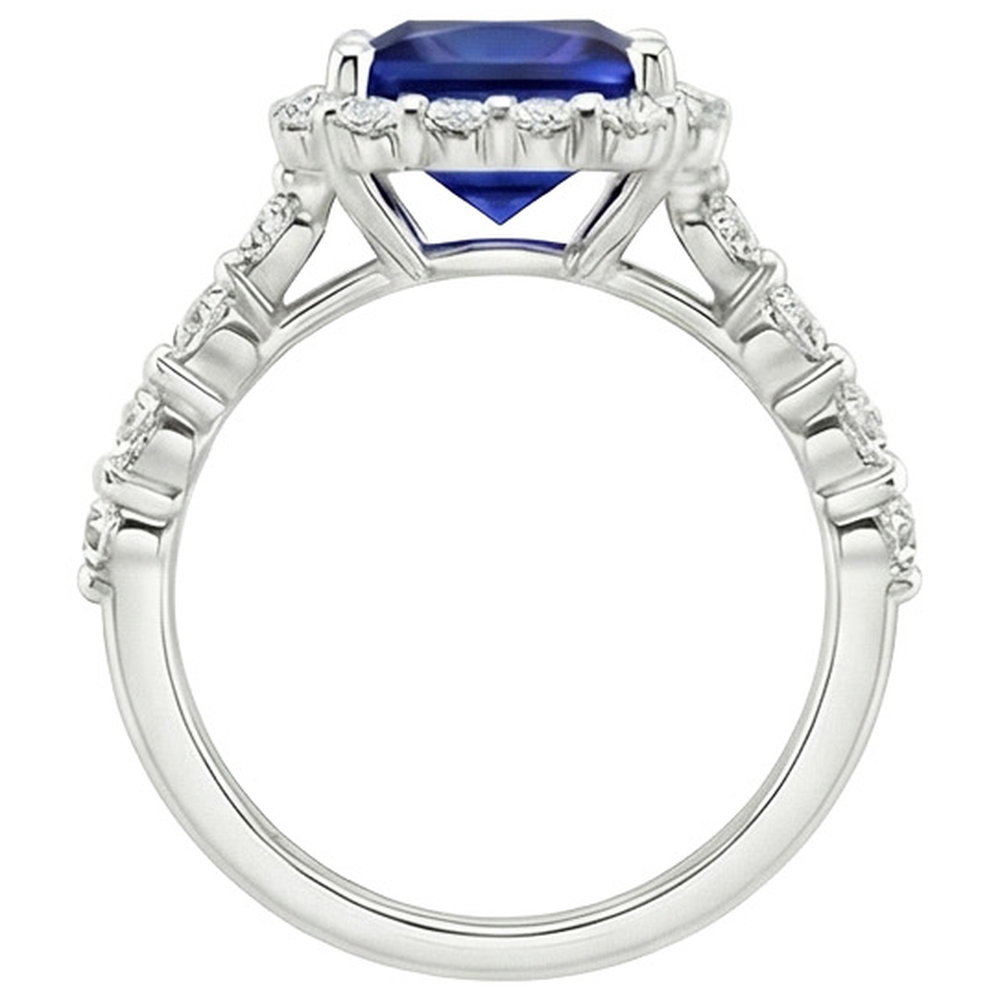 natural round sapphire 6.25ct ring side angle