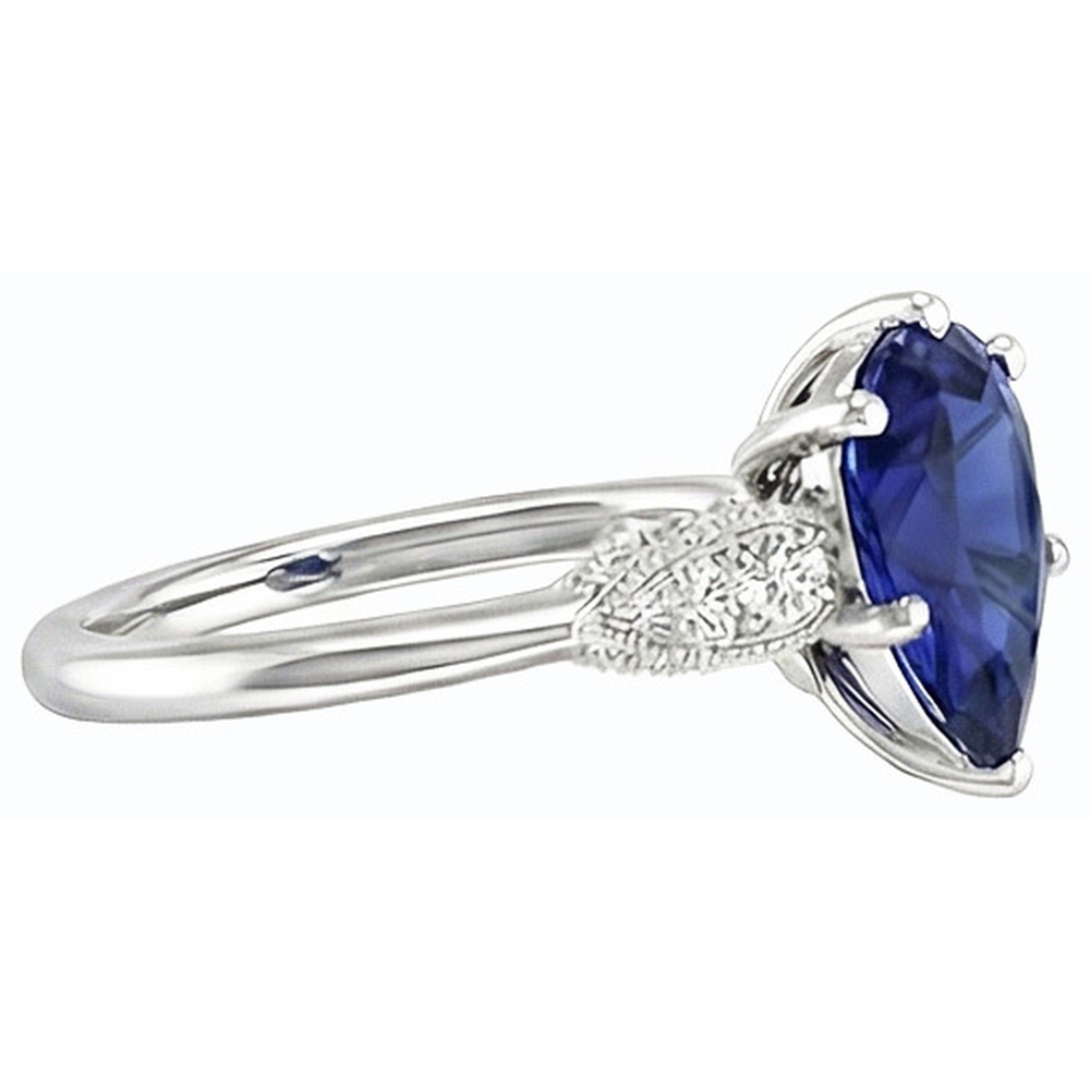 Gold Natural Earth Mined Diamond ( Not Lab Grown ) Ring Pear Cut Srilanka 3.50 Carats