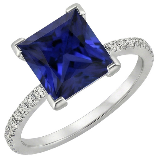 natural round sapphire 5.50ct ring side angle