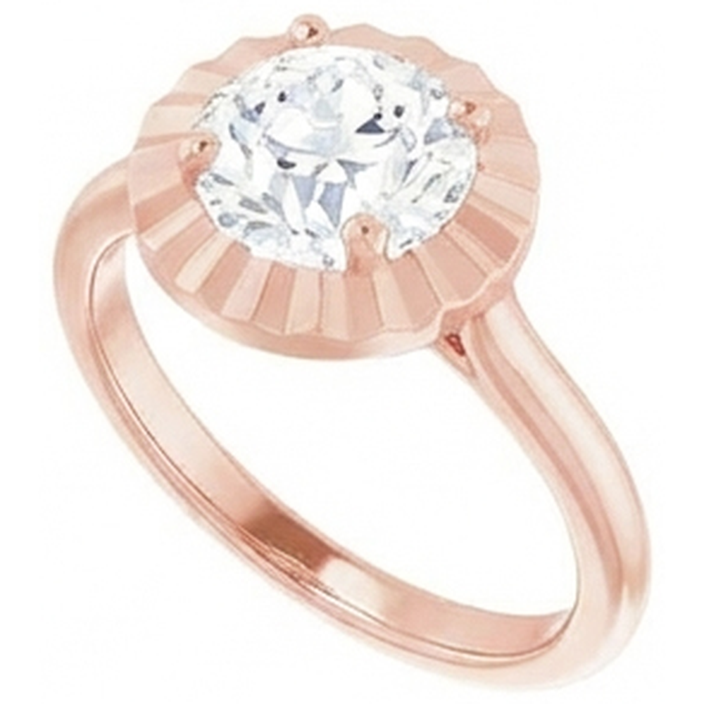 natural round diamond 3ct ring side angle