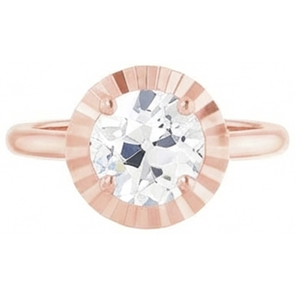 natural round diamond 3ct ring top view