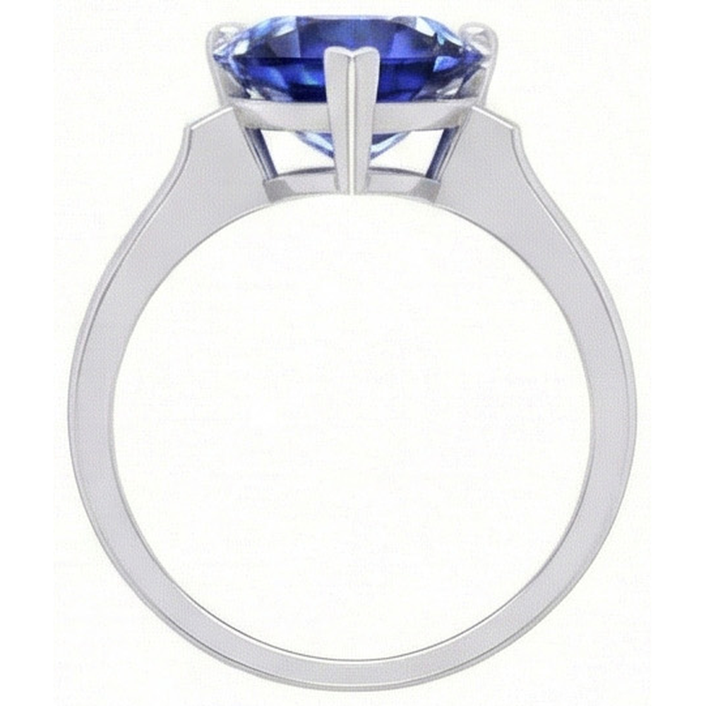 Gold Solitaire Blue Sapphire Ring Prong Set 2 Carats Ladies Jewelry