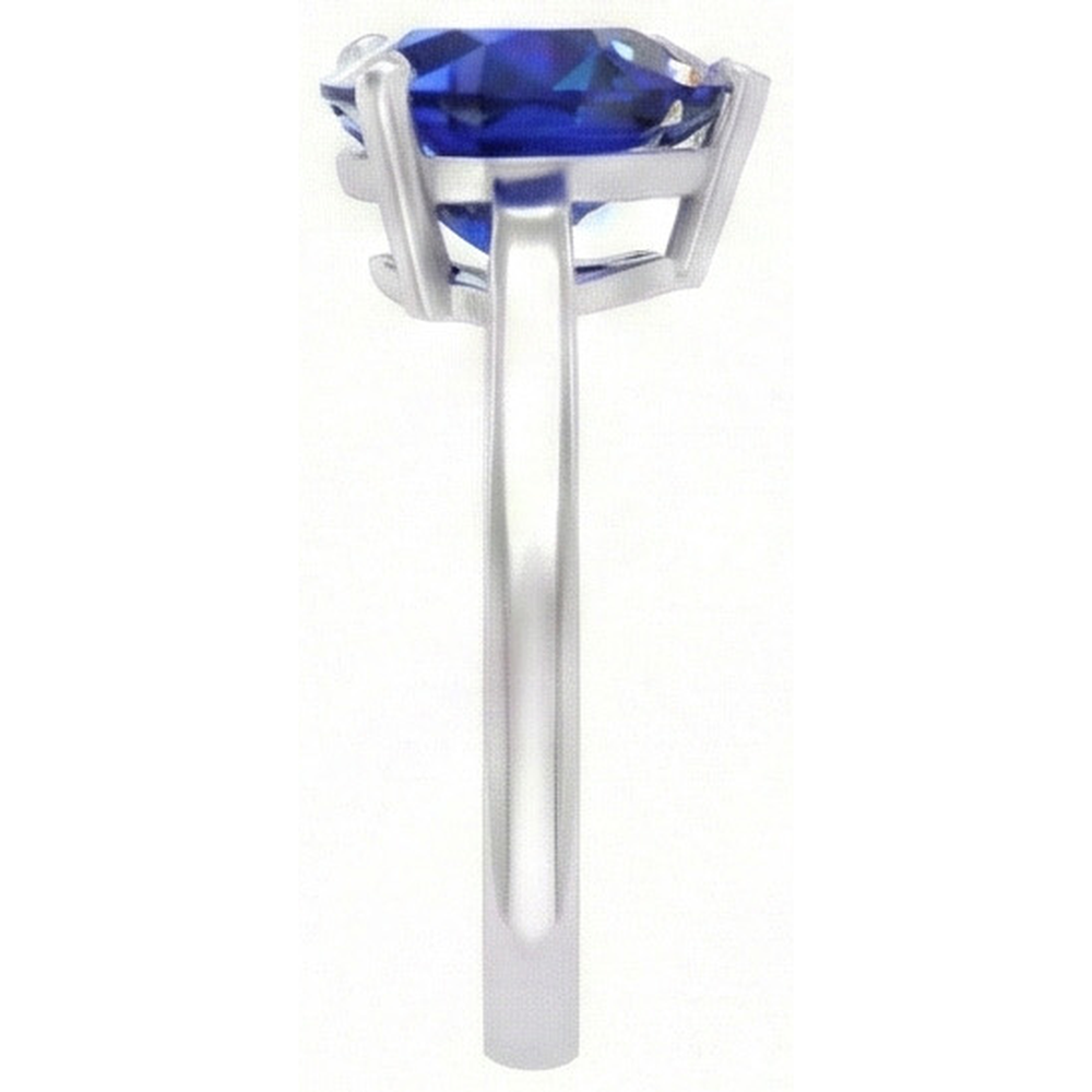 Gold Solitaire Blue Sapphire Ring Prong Set 2 Carats Ladies Jewelry