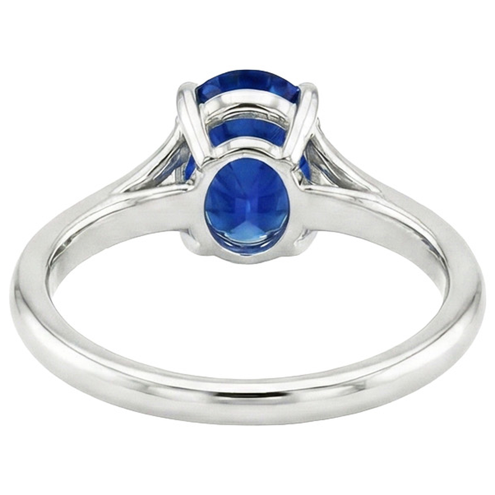 natural oval sapphire 3ct ring side angle