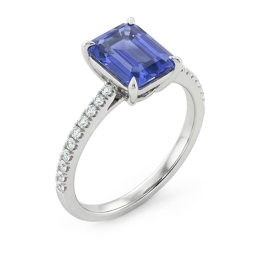 natural emerald sapphire 3.50ct ring front view