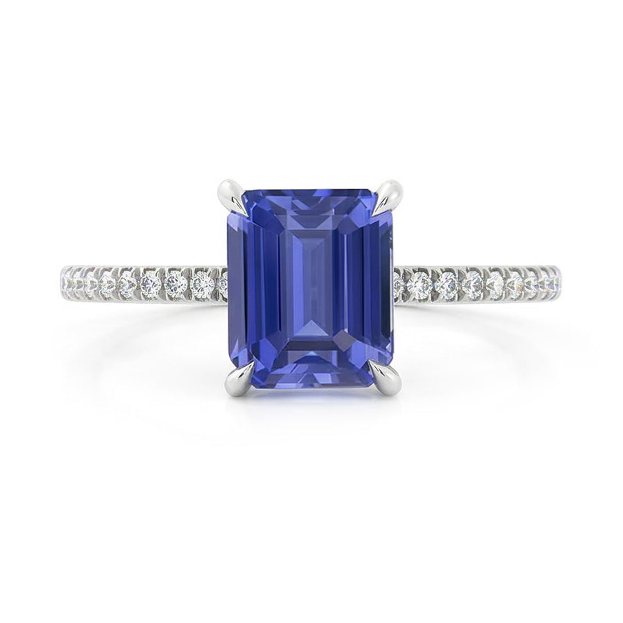 natural emerald sapphire 3.50ct ring side angle