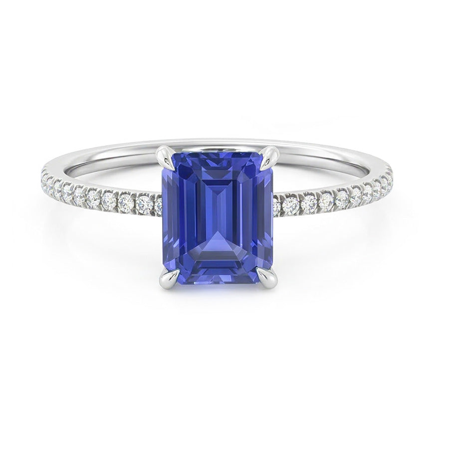 natural emerald sapphire 3.50ct ring close up detail