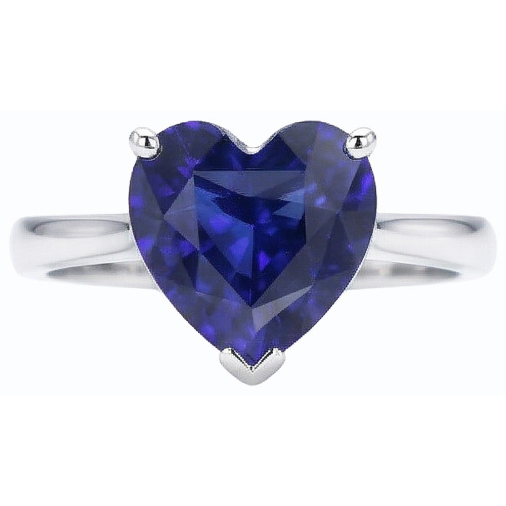 natural heart sapphire 2.50ct ring profile view