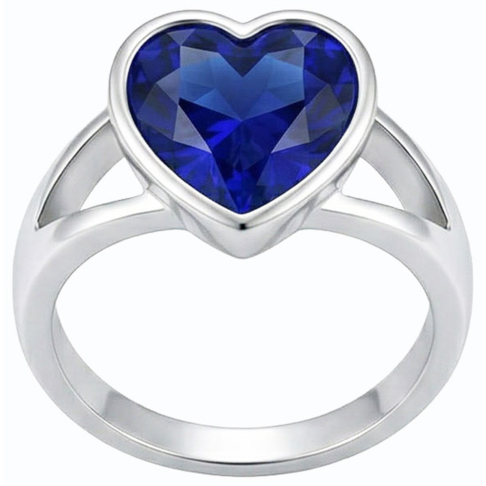 natural heart sapphire 3ct ring side angle