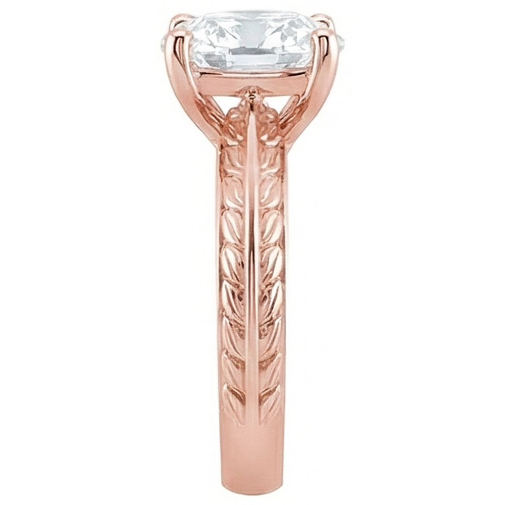 Gold Solitaire Old Cut Cushion Real Natural Earth Mined Diamond ( Not Lab Grown ) Ring 3.75 Carats Jewelry