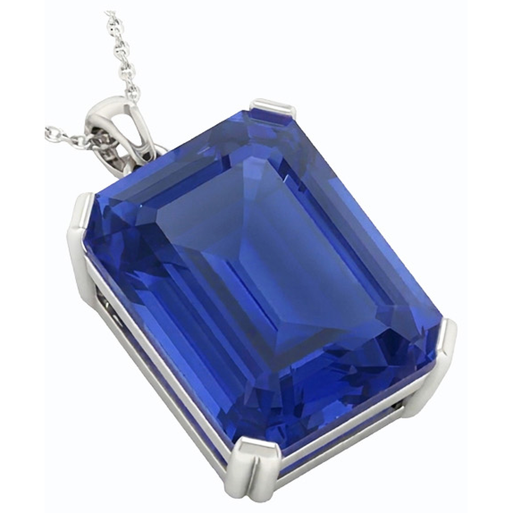 natural emerald sapphire 5.50ct pendant top view