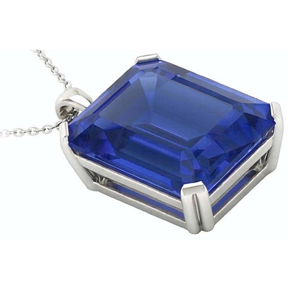 natural emerald sapphire 5.50ct pendant profile view