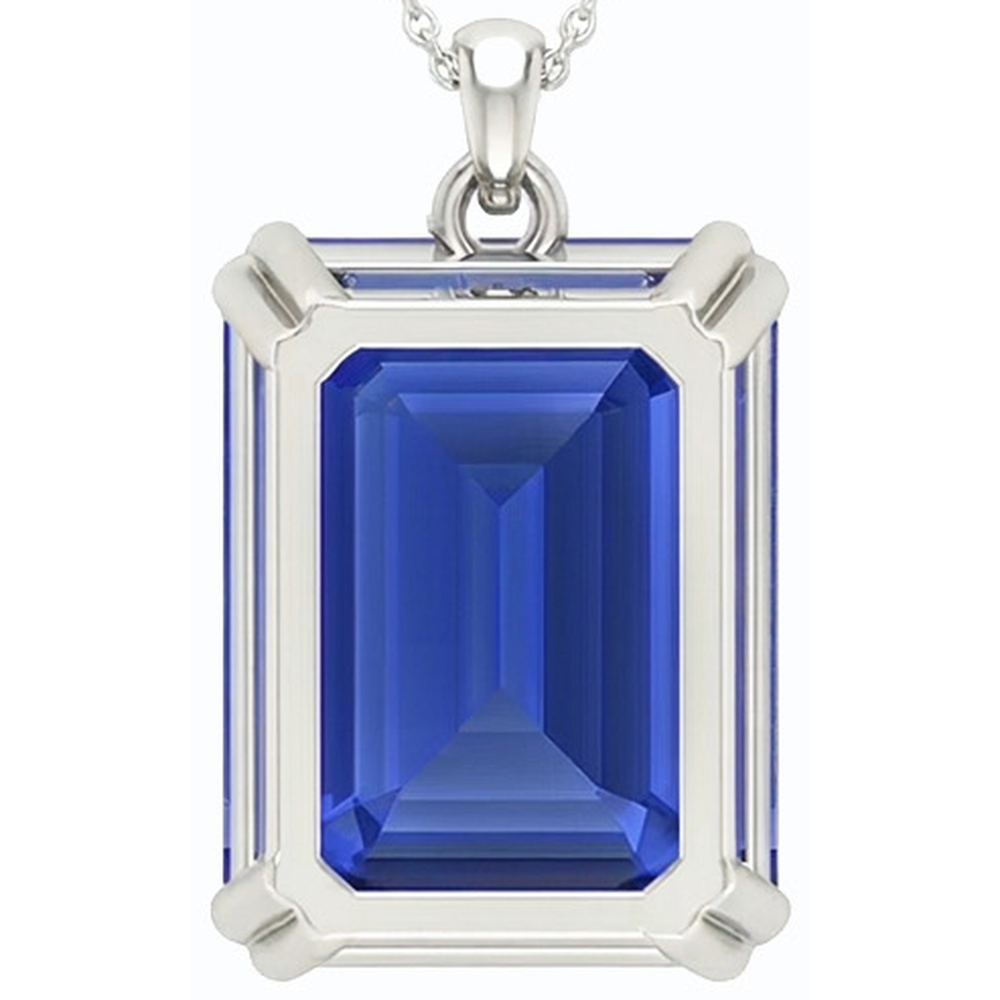 natural emerald sapphire 5.50ct pendant on white background